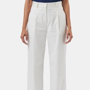 NWT Pleated Wide Leg Trouser White Amour Vert